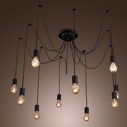 Ljuskrona Vintage Design-Lampor Ingår Living 10 Lights Pendel Light