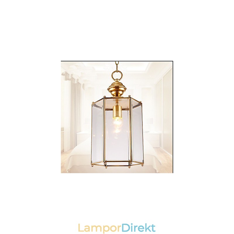 Amerikanskt Land Litet Hänge Helt Koppar Enkelglas