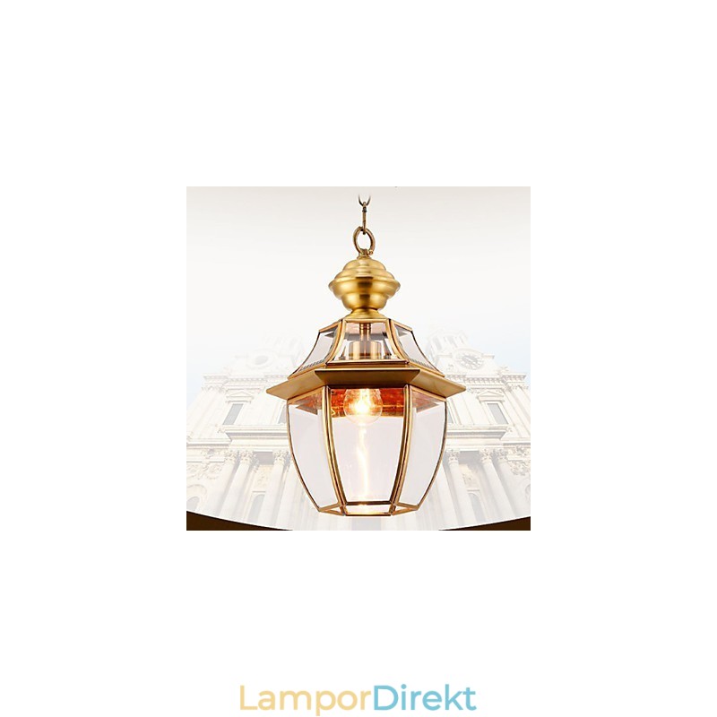 American Country Small Pendant All Copper Single Glass C