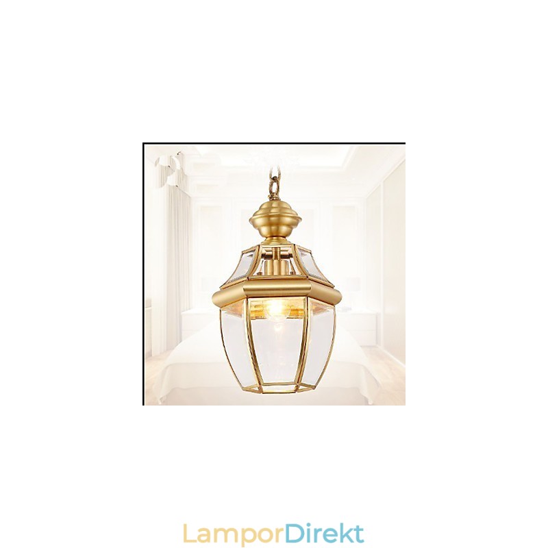 American Country Small Pendant All Copper Single Glass C