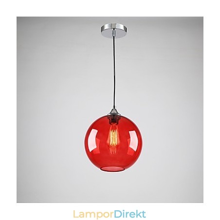 Modernt Glas Taklampa I Rund Röd Bubbla Design Modernt Glas Taklampa I Rund Röd Bubbla Design