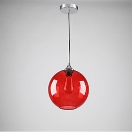 Modernt Glas Taklampa I Rund Röd Bubbla Design
