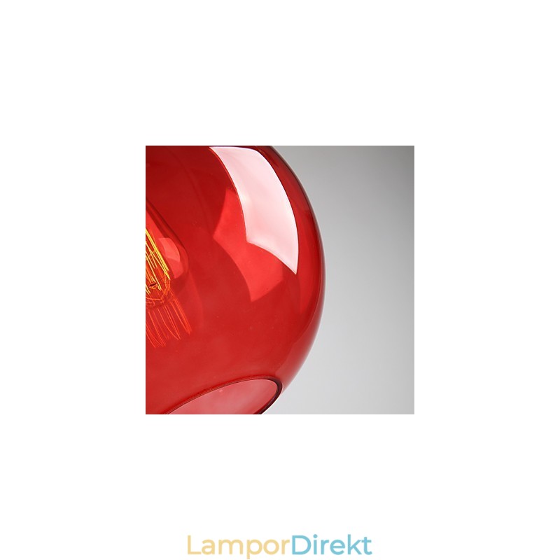 Modernt Glas Taklampa I Rund Röd Bubbla Design