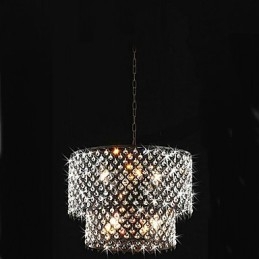 Modern Samtida Trum Crystal Painting Pendel Light