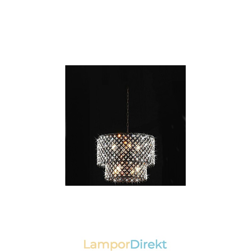 Modern Samtida Trum Crystal Painting Pendel Light
