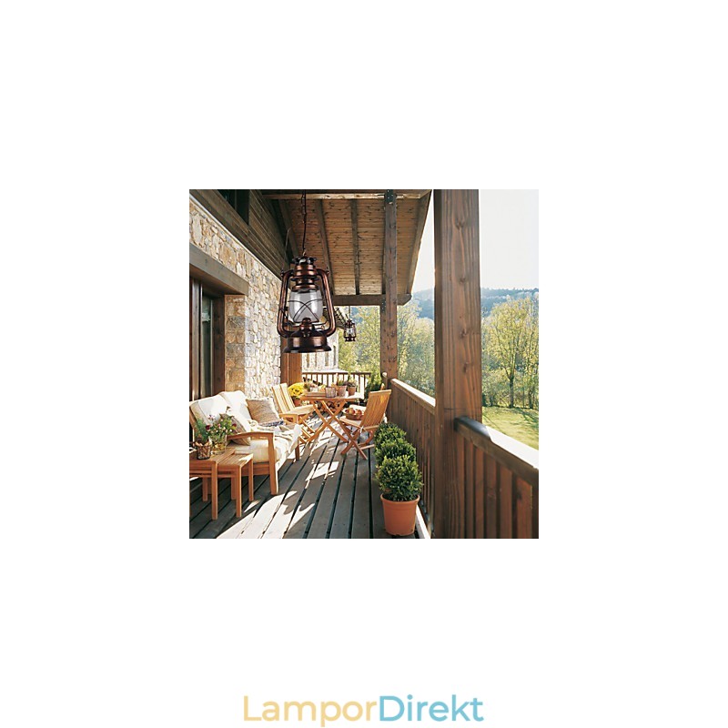 Country Lantern Mini Style Brons Pendellampa