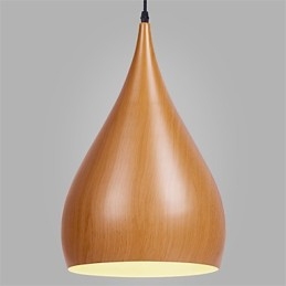 Retro Pendellampa Träkorn Metall Cafe Pendellampor