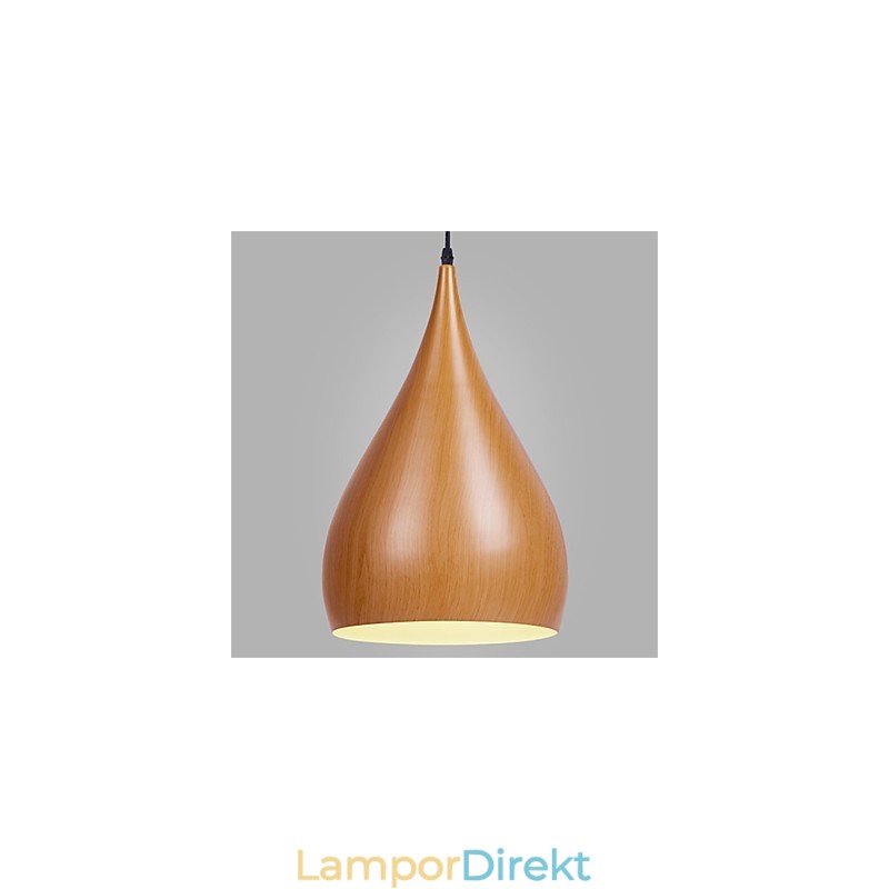 Retro Pendellampa Träkorn Metall Cafe Pendellampor