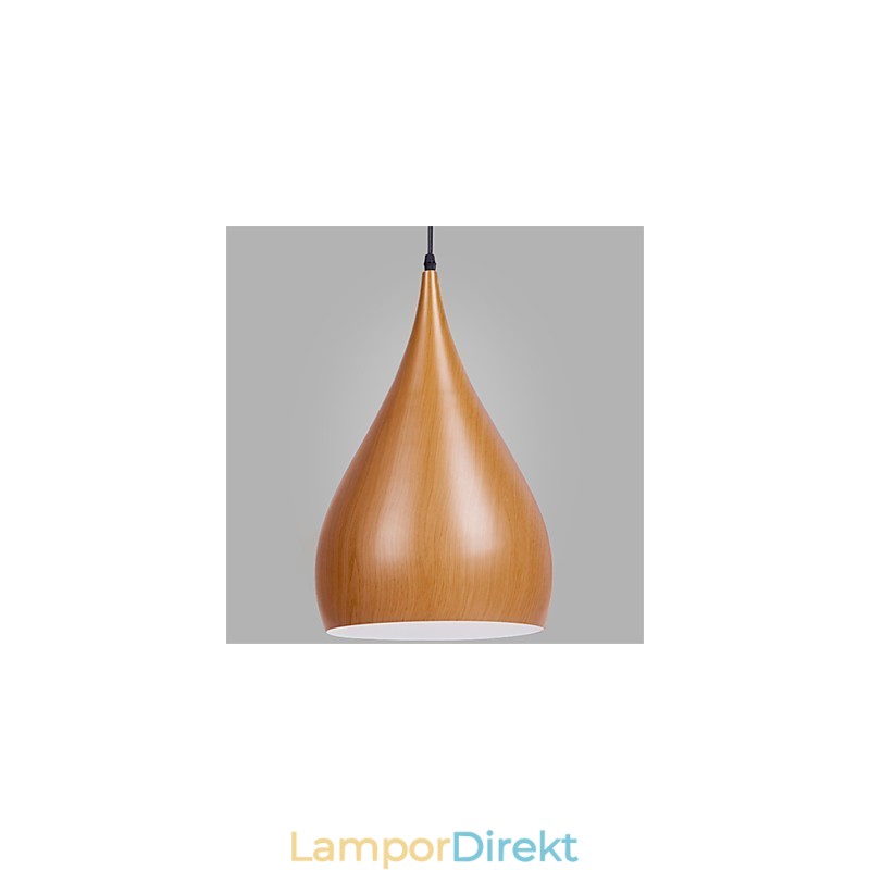 Retro Pendellampa Träkorn Metall Cafe Pendellampor
