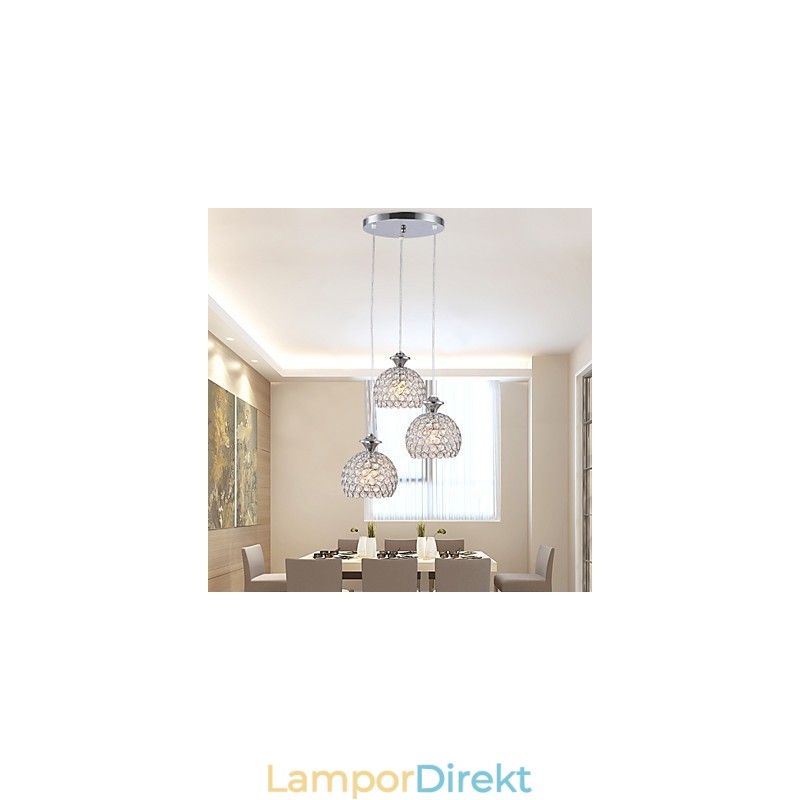 3 Heads Modern Contemporary Crystal Pendel Light