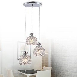 3 Heads Modern Contemporary Crystal Pendel Light