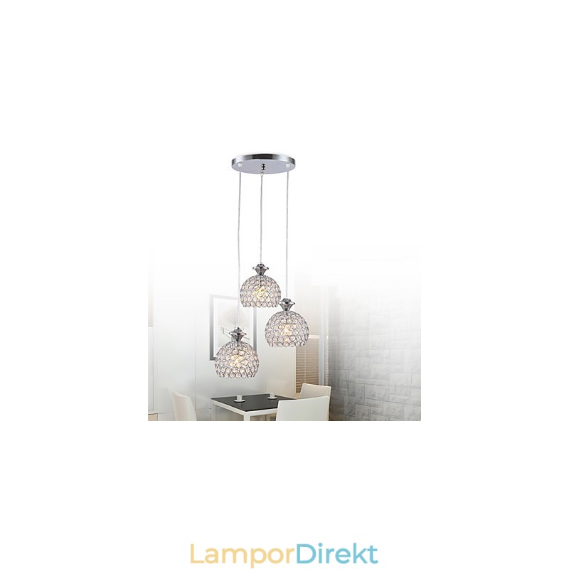3 Heads Modern Contemporary Crystal Pendel Light