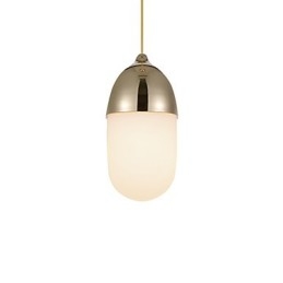 Mini Acorn Pendellampa 1 Ljus Mordern Enkelhet Gyllene Krom Träfärg Finish Kolstål & Glas Droplight