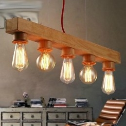 Modern Samtida Traditionell Klassisk Mini Stil Målning Trä Bambu Taklampa