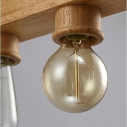 Modern Samtida Traditionell Klassisk Mini Stil Målning Trä Bambu Taklampa