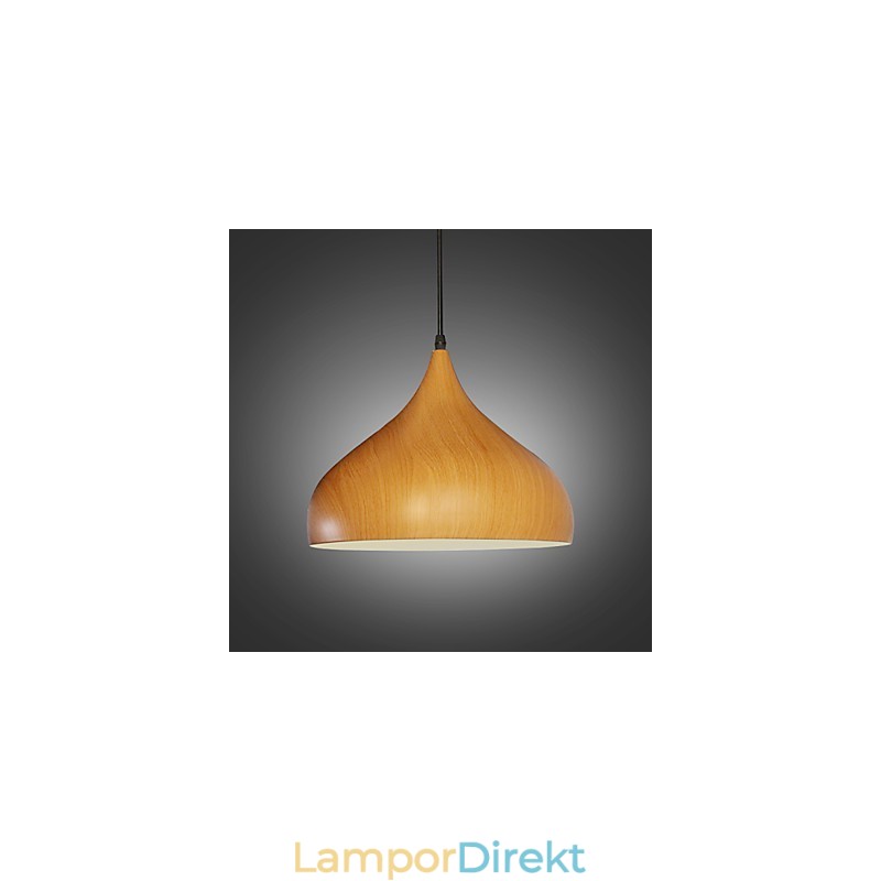 Retro Pendellampa Träkorn Metall Cafe Pendellampor