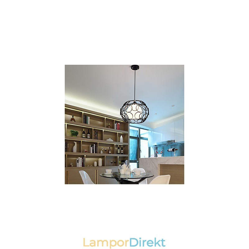 Creative Contracted Nordic Smidesjärn Glas Single Head Droplight Lamp Light