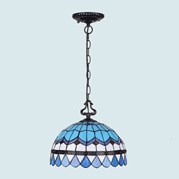 Europeiska Landsbygden Creative Arts Ljuskrona Av Målat Glas Som Återställer Antika Sätt Lampa Ljus