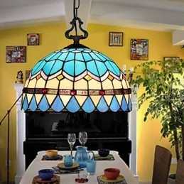 Europeiska Landsbygden Creative Arts Ljuskrona Av Målat Glas Som Återställer Antika Sätt Lampa Ljus