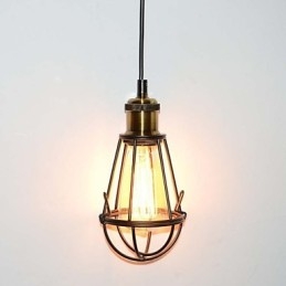 Loft Lampa Vintage Pendellampa Edison Light Balck Järn Metallbur Lampskärm Lagerstil Ljusarmatur