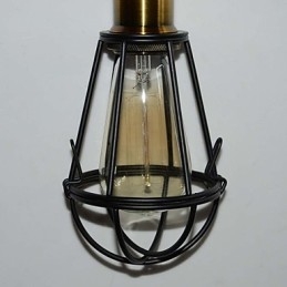 Loft Lampa Vintage Pendellampa Edison Light Balck Järn Metallbur Lampskärm Lagerstil Ljusarmatur