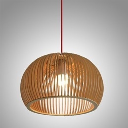 Designstil Cirkulär Funktion L Taklampa 1 Ljus Trä