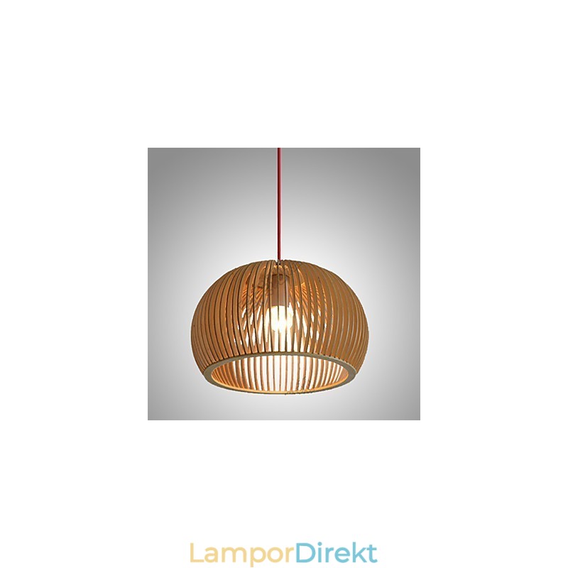 Designstil Cirkulär Funktion L Taklampa 1 Ljus Trä