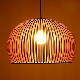 Designstil Cirkulär Funktion L Taklampa 1 Ljus Trä