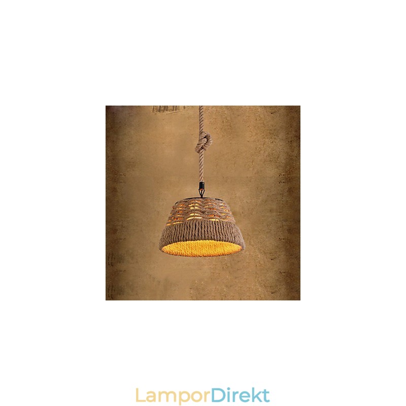 Loft Industrial Wind Creative Nordic Hemp Rope Meals Ljuskrona Lampa