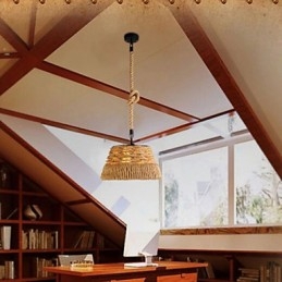Loft Industrial Wind Creative Nordic Hemp Rope Meals Ljuskrona Lampa