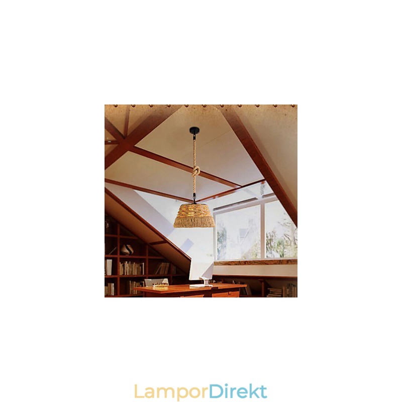 Loft Industrial Wind Creative Nordic Hemp Rope Meals Ljuskrona Lampa