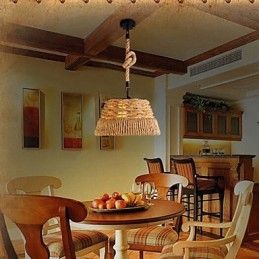 Loft Industrial Wind Creative Nordic Hemp Rope Meals Ljuskrona Lampa