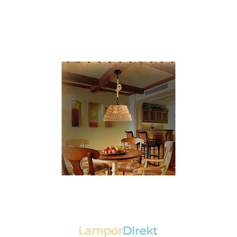 Loft Industrial Wind Creative Nordic Hemp Rope Meals Ljuskrona Lampa