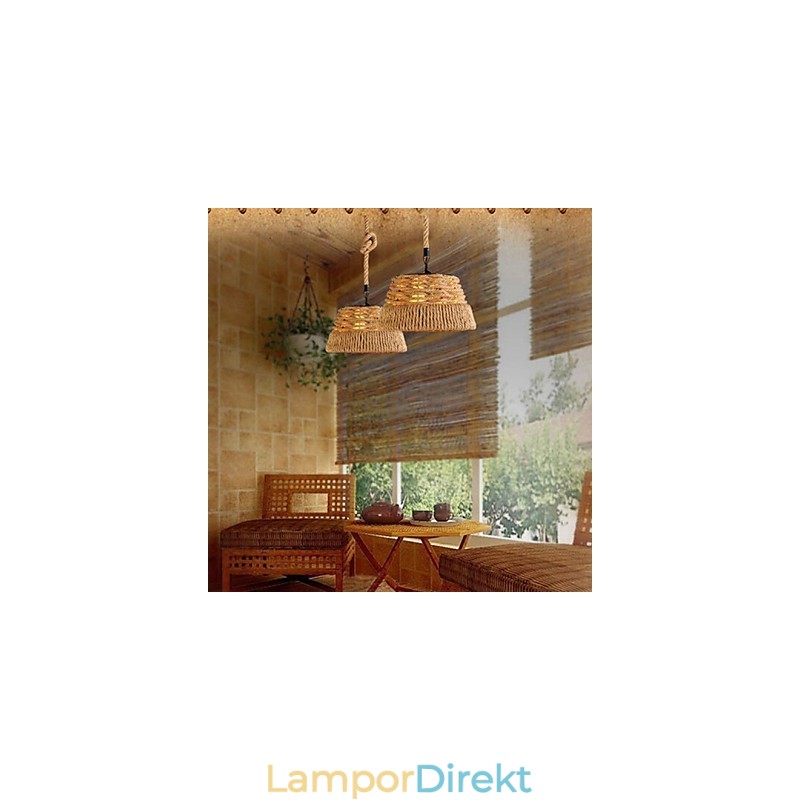 Loft Industrial Wind Creative Nordic Hemp Rope Meals Ljuskrona Lampa