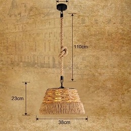 Loft Industrial Wind Creative Nordic Hemp Rope Meals Ljuskrona Lampa