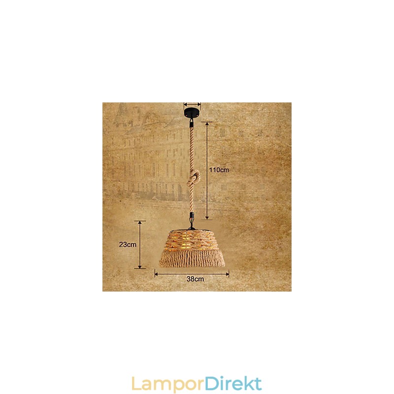 Loft Industrial Wind Creative Nordic Hemp Rope Meals Ljuskrona Lampa