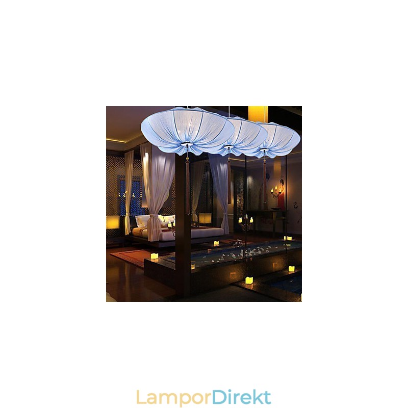Kreativa Runda Stora Röda Lykta Lotusblad Bröllopsfestival Tygkonst Ljuskrona Lampa Light