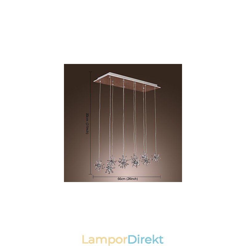 Modern Och Modern Kristallkrom Metall Taklampa