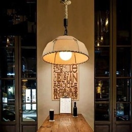 En Kort Vogue Lights Halvcirkel Hamp Rope Chandelier