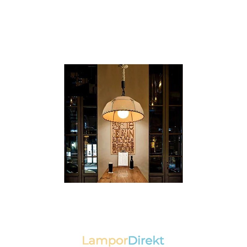 En Kort Vogue Lights Halvcirkel Hamp Rope Chandelier