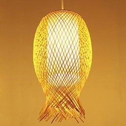 Modern Tehus Bambu Vävning Bambu Dekoration Droplight Lampa
