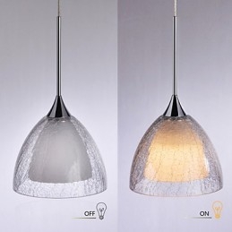 3 Ljus Två Lager Pendel Island Light Crack Glass Polerad Krom