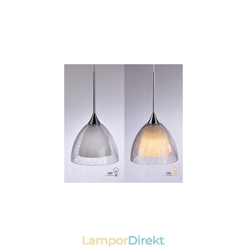 3 Ljus Två Lager Pendel Island Light Crack Glass Polerad Krom