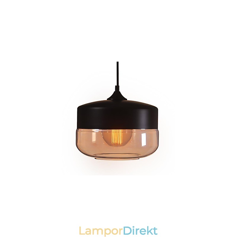 Westmenlights Vintage Modern Paint Glas Taklampa Pendellampa Svart 250Mm Diameter