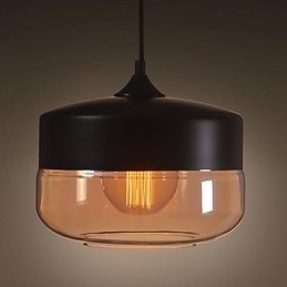 Westmenlights Vintage Modern Paint Glas Taklampa Pendellampa Svart 250Mm Diameter