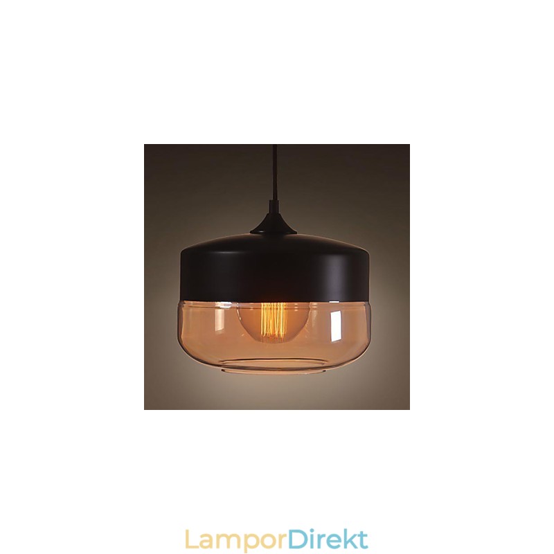 Westmenlights Vintage Modern Paint Glas Taklampa Pendellampa Svart 250Mm Diameter