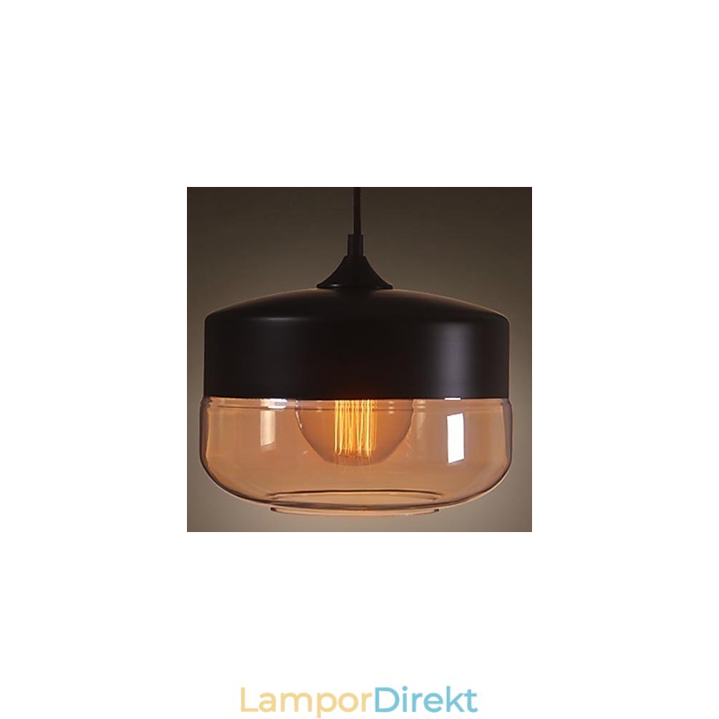 Westmenlights Vintage Modern Paint Glas Taklampa Pendellampa Svart 250Mm Diameter