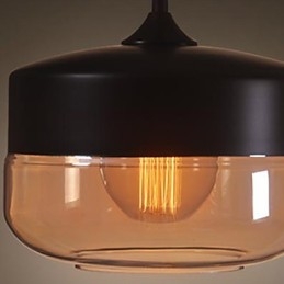 Westmenlights Vintage Modern Paint Glas Taklampa Pendellampa Svart 250Mm Diameter