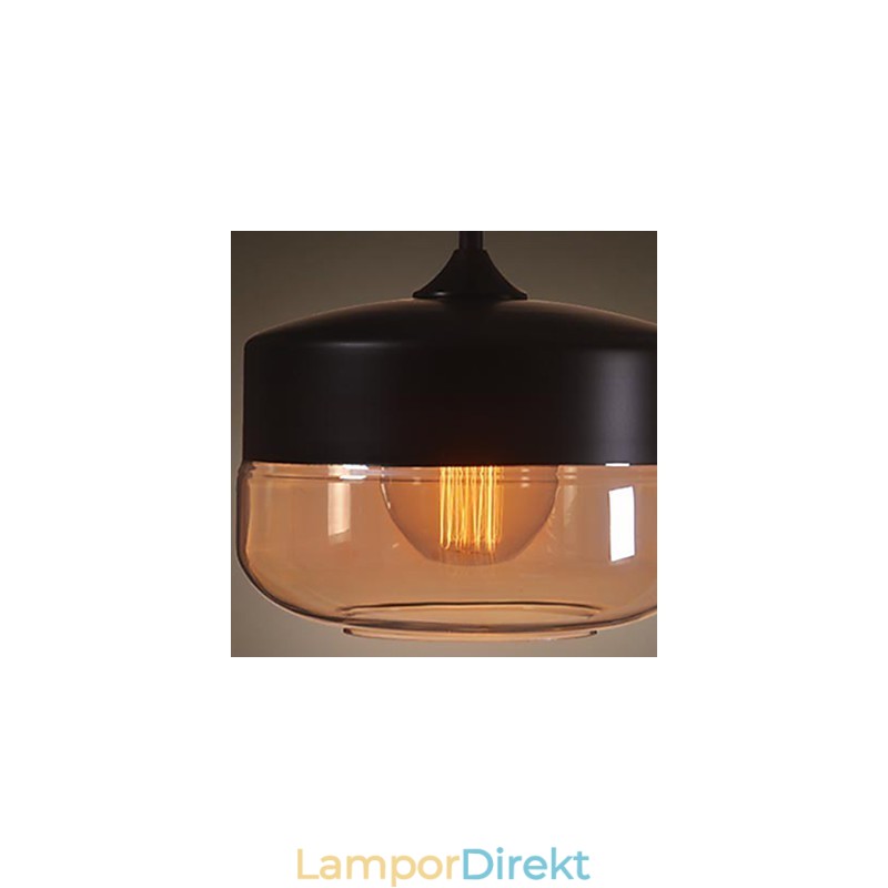 Westmenlights Vintage Modern Paint Glas Taklampa Pendellampa Svart 250Mm Diameter