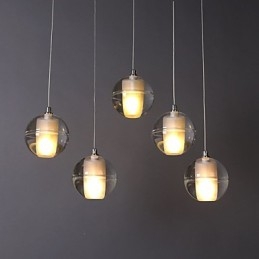 1 Ljus Kristallglas Sten Pendel Lampa Cafe Pendel Light Dekorativ Pendel Lighting